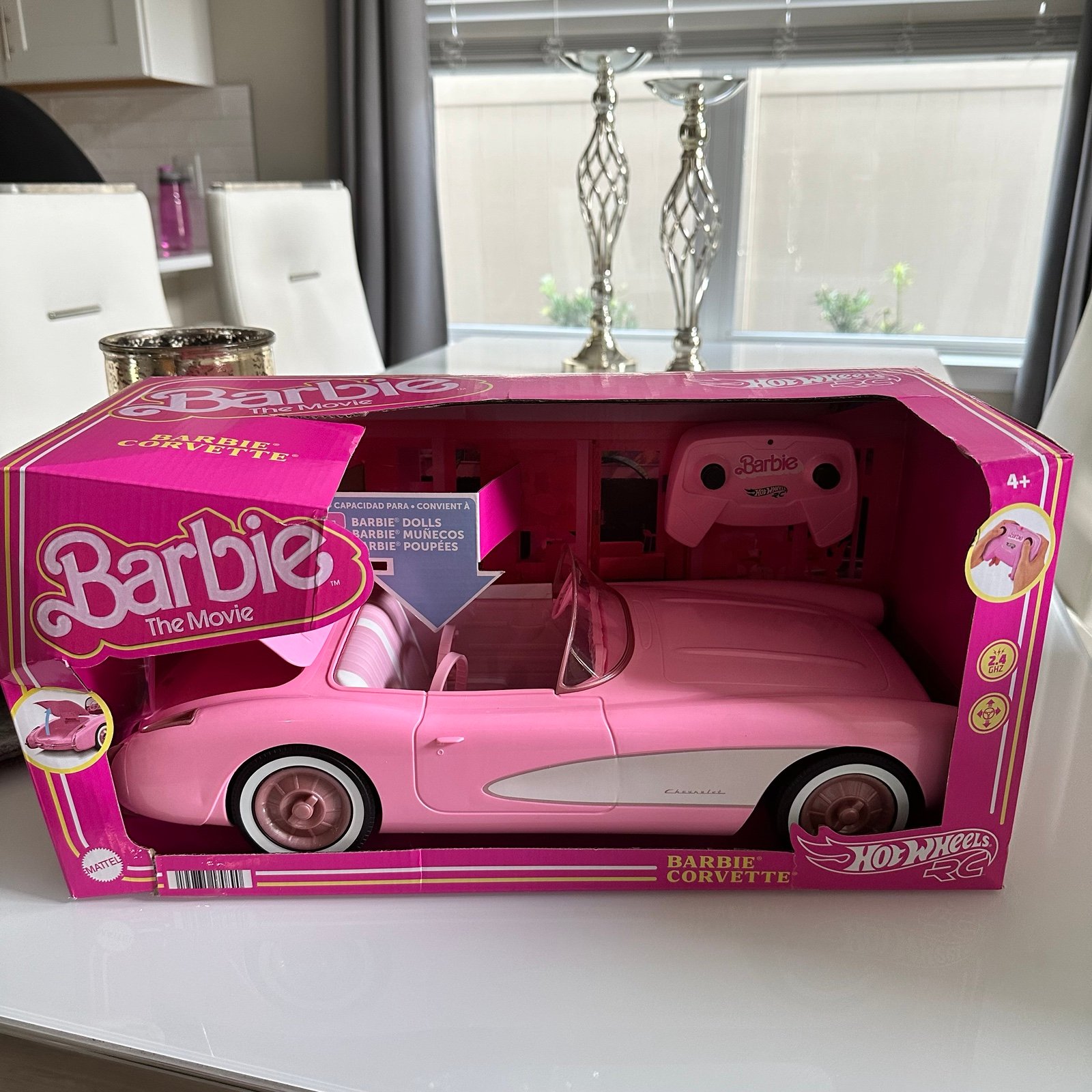 Barbie the Movie Collectible Car, Pink Corvette Convertible