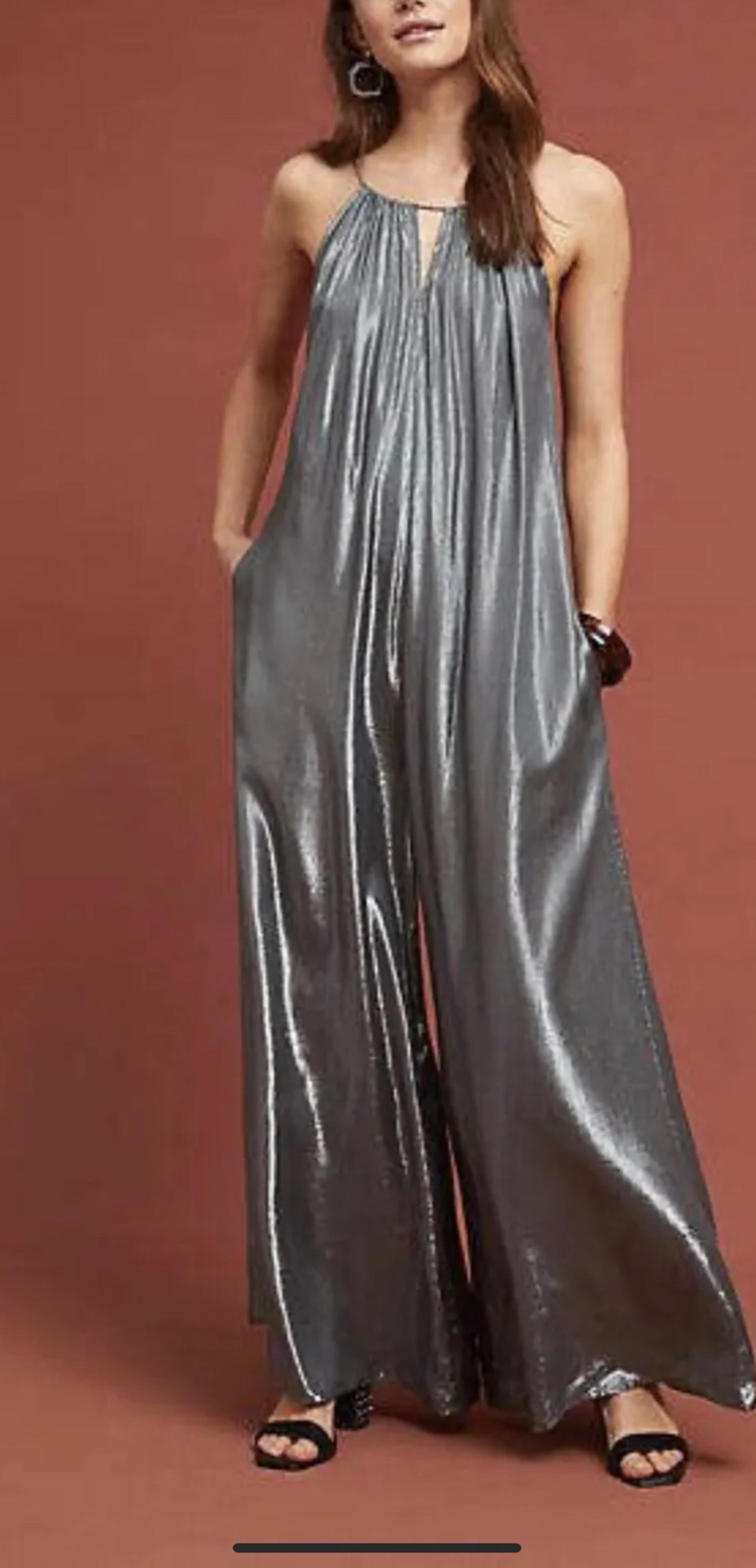 Velvet by graham spencer NWT. Dixie Gunmetal metallic Anthropologie Jumpsuit  SM