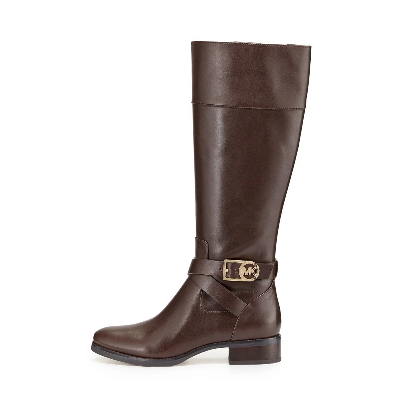 Michael Kors Bryce Leather Leather Tall Riding Boot Brown Size 6.5 Zip-Up