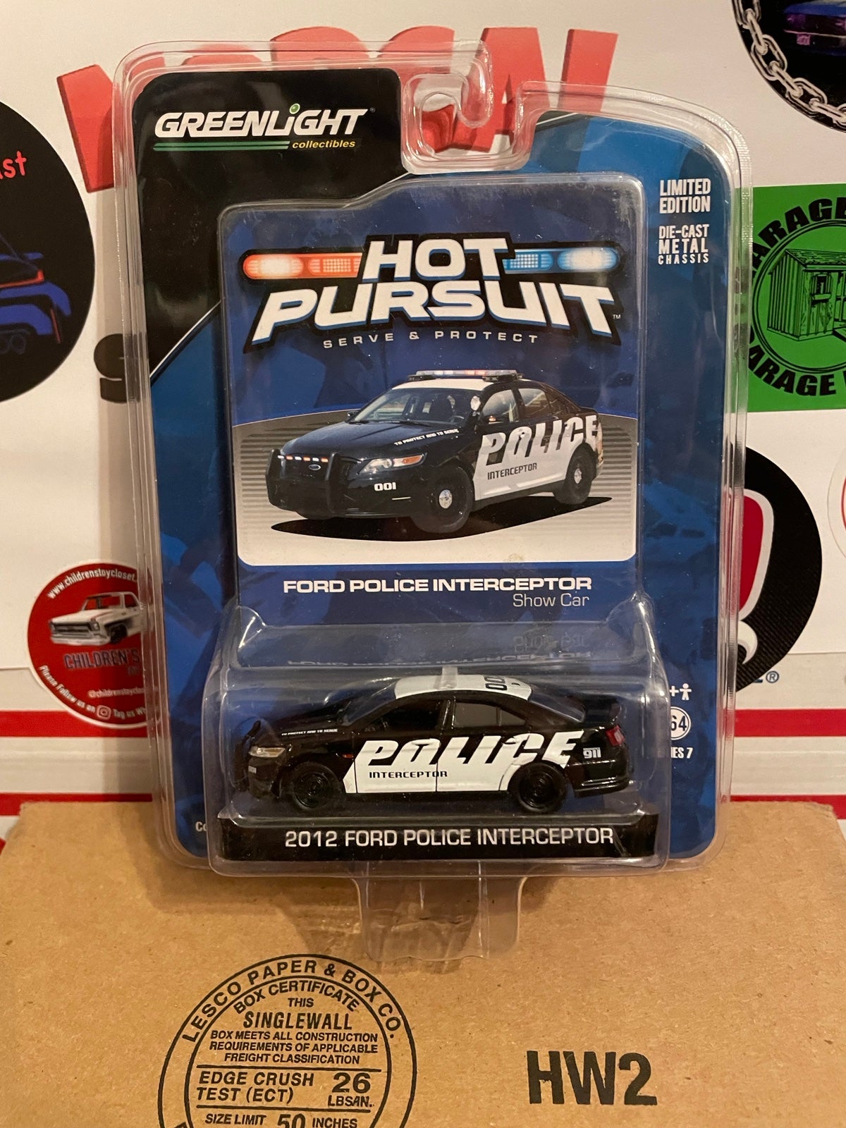 2011 Greenlight Hot Pursuit 2012 Ford Police Interceptor Show Car Black and Whit