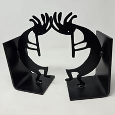 Two Southwest Kokopelli Bookends Metal Art Sculpture Silhouette Dancer Flute