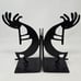 Two Southwest Kokopelli Bookends Metal Art Sculpture Silhouette Dancer Flute
