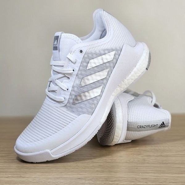 Adidas Crazyflight Low Volleyball Shoes Women's 5.5 White Silver Boost GY9270