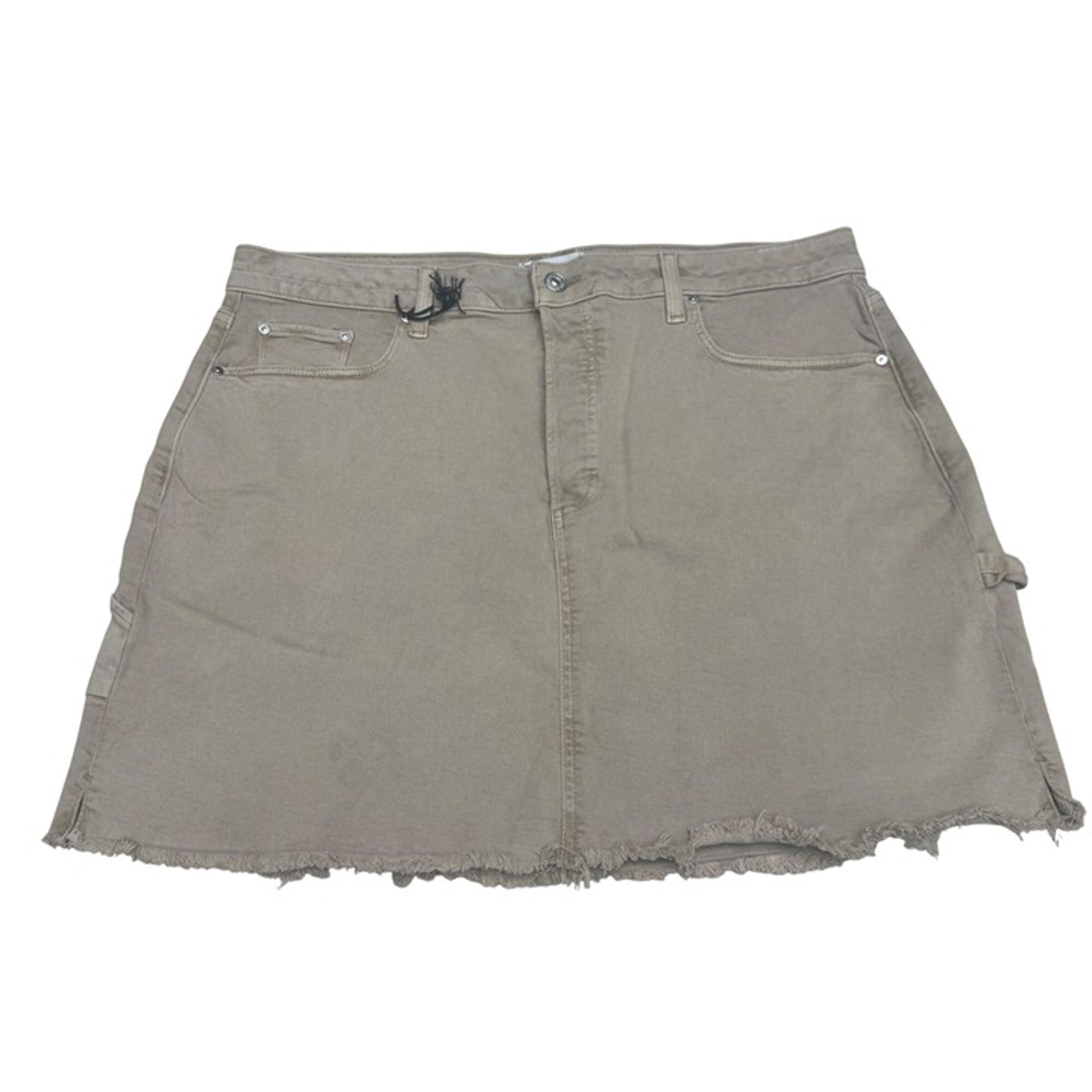 NEW Paige Jessie Frayed Hem Carpenter Denim Mini Skirt Button Fly, Size 33 NWOT