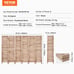 ⭐VEVOR Wood Room Divider Portable Wooden Partition 6 Panel for Room Separation