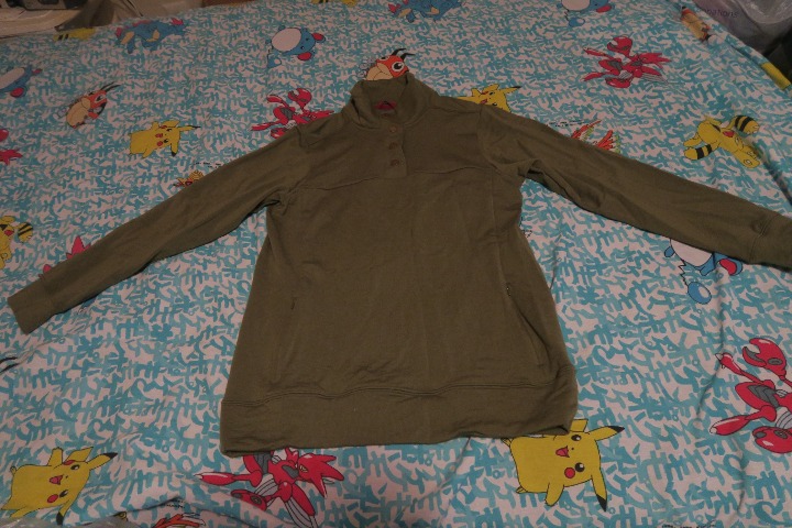 WOOLX Paxton Merino Flex 4 Button Snap Pullover Base Layer Green Men's Small