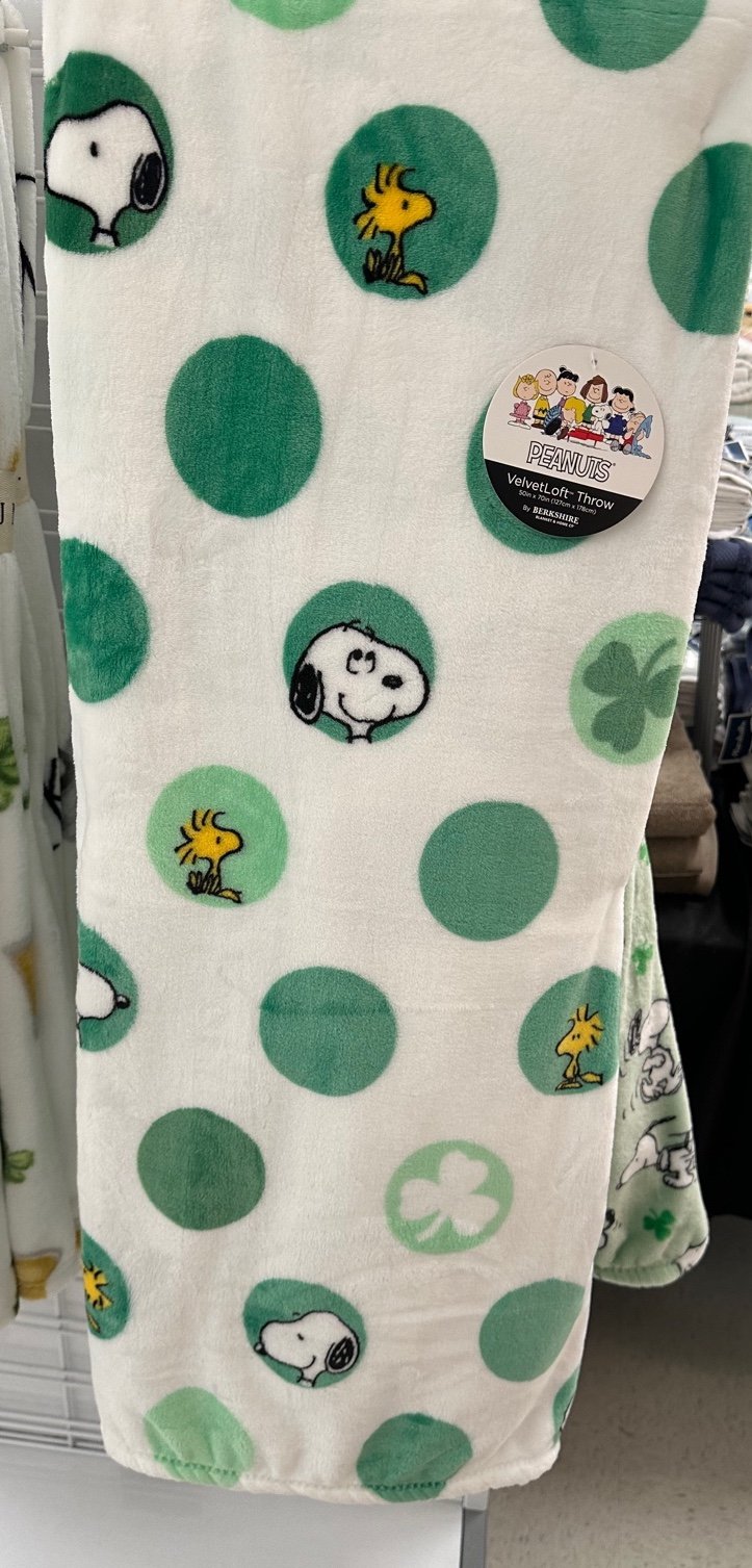 Snoopy St Patrick’s Throw Blanket