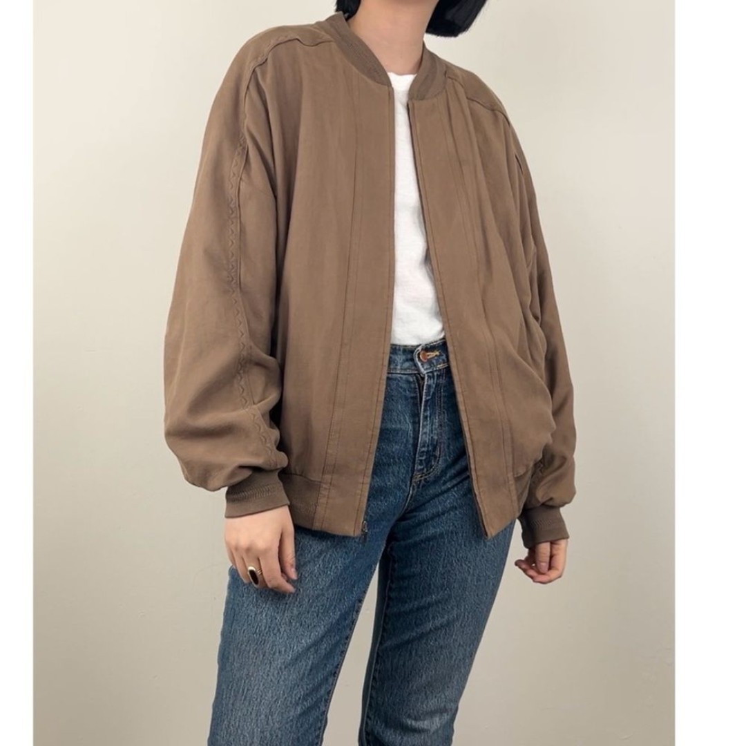 Vintage St Croix Shop Tan Microfiber Jacket Bomber Jacket