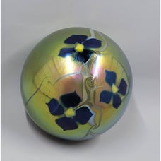 Zephyr Glass Works 1977 Flower Glass Paperweight