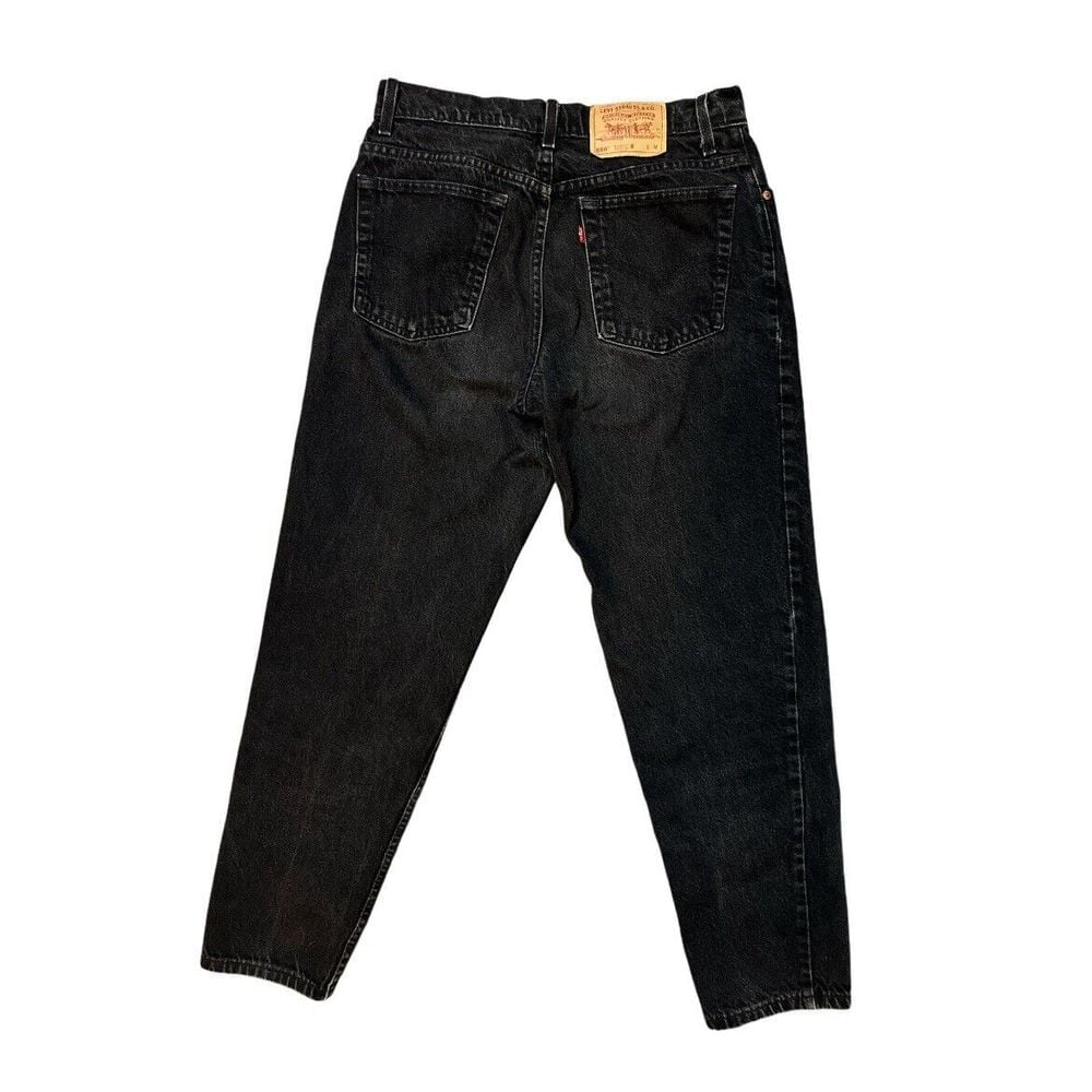 Vintage Levis Jeans Womens Size 13 Black Denim 90s USA 550 Loose Baggy Batwing
