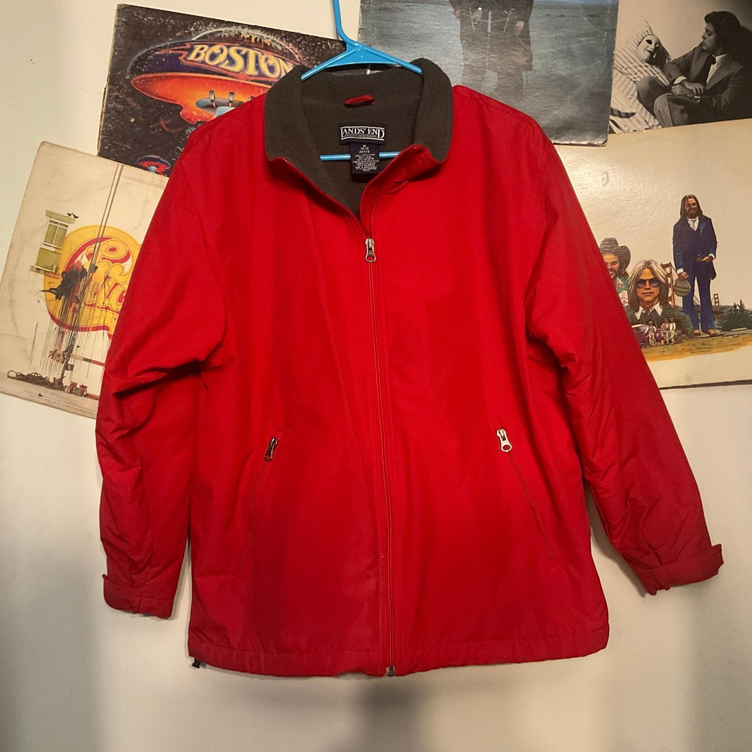 LANDS' END WOMENS FLEECE LINED POLARTEC JACKET M(10-12)Petite