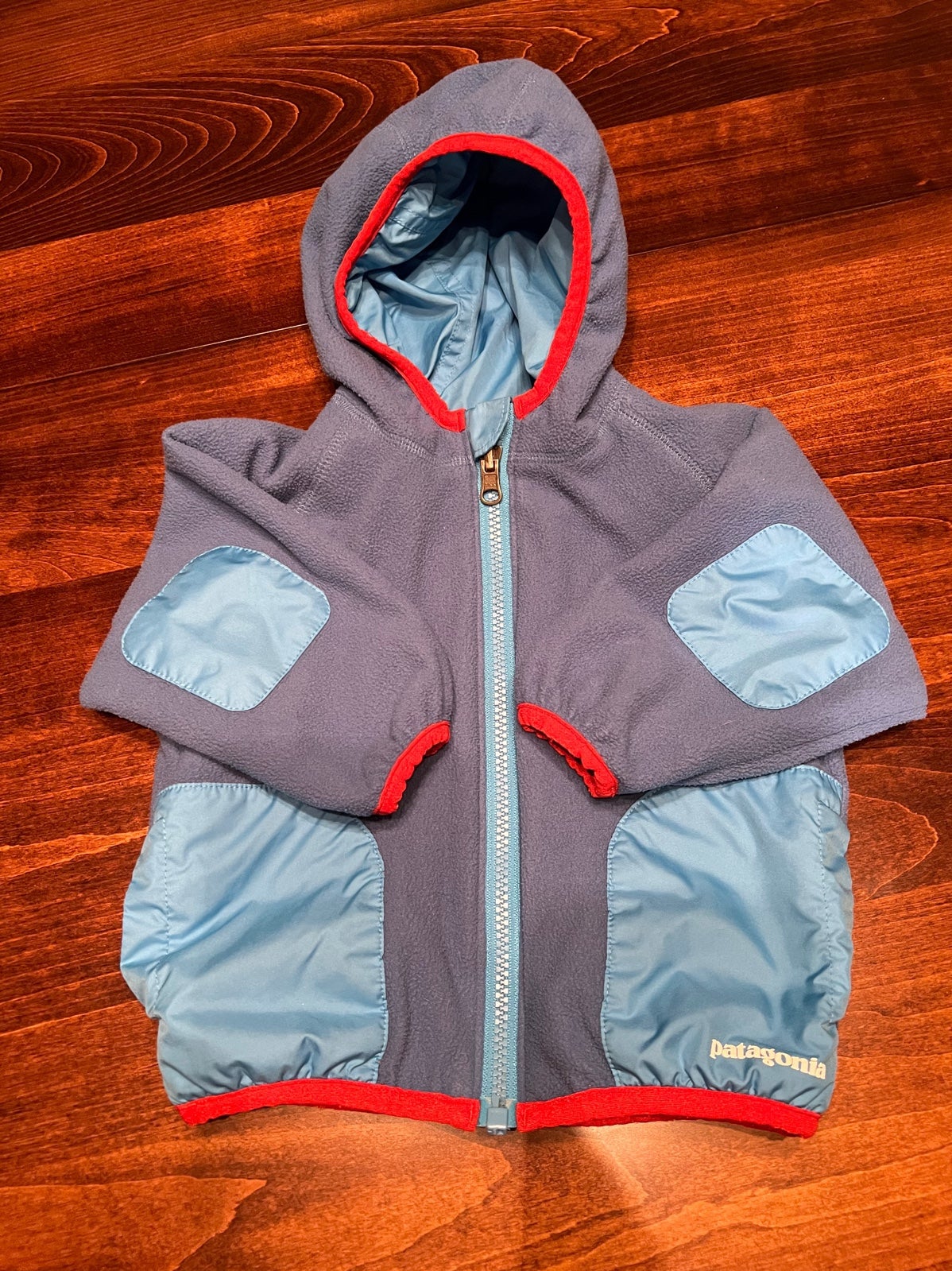 Patagonia Reversible jacket fleece windbreaker blue & orange baby 6-18m
