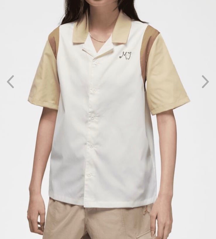 WMNS JORDAN BUTTON DOWN SHIRT (SAIL/TEAM GOLD/BROWN KELP)