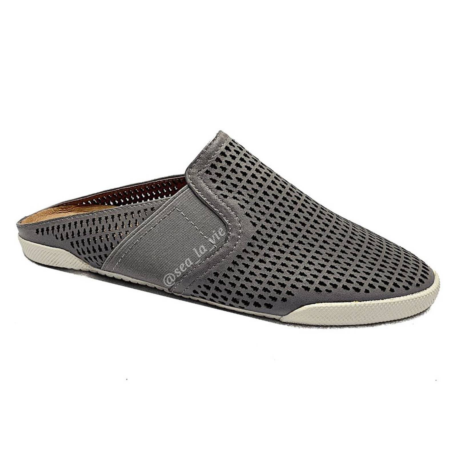 Frye Melanie Gore Perforated Slip-On Mule Sneaker in Pale Blue