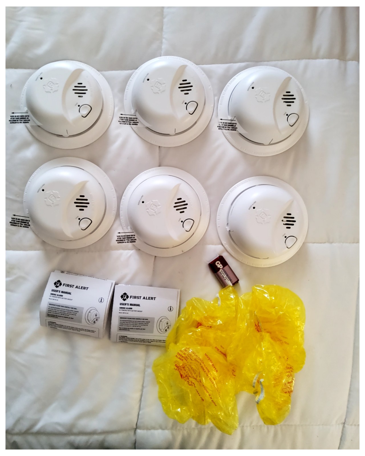First Alert Smoke Detectors Model SMI100-AC BAattery Backup 6 Pack