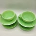 4 Jadeite Mckee Laurel Tea Cups/Saucers