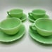 4 Jadeite Mckee Laurel Tea Cups/Saucers