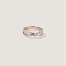 14k Solid Diamond two tone Orbit Ring Size 8 ( Finale Offer!)