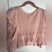 Anthropologie Flutter-Sleeve Pointelle Cashmere Sweater Tee in Pink Sz XS NWT