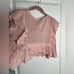 Anthropologie Flutter-Sleeve Pointelle Cashmere Sweater Tee in Pink Sz XS NWT