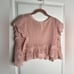Anthropologie Flutter-Sleeve Pointelle Cashmere Sweater Tee in Pink Sz XS NWT