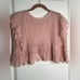 Anthropologie Flutter-Sleeve Pointelle Cashmere Sweater Tee in Pink Sz XS NWT