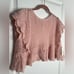 Anthropologie Flutter-Sleeve Pointelle Cashmere Sweater Tee in Pink Sz XS NWT