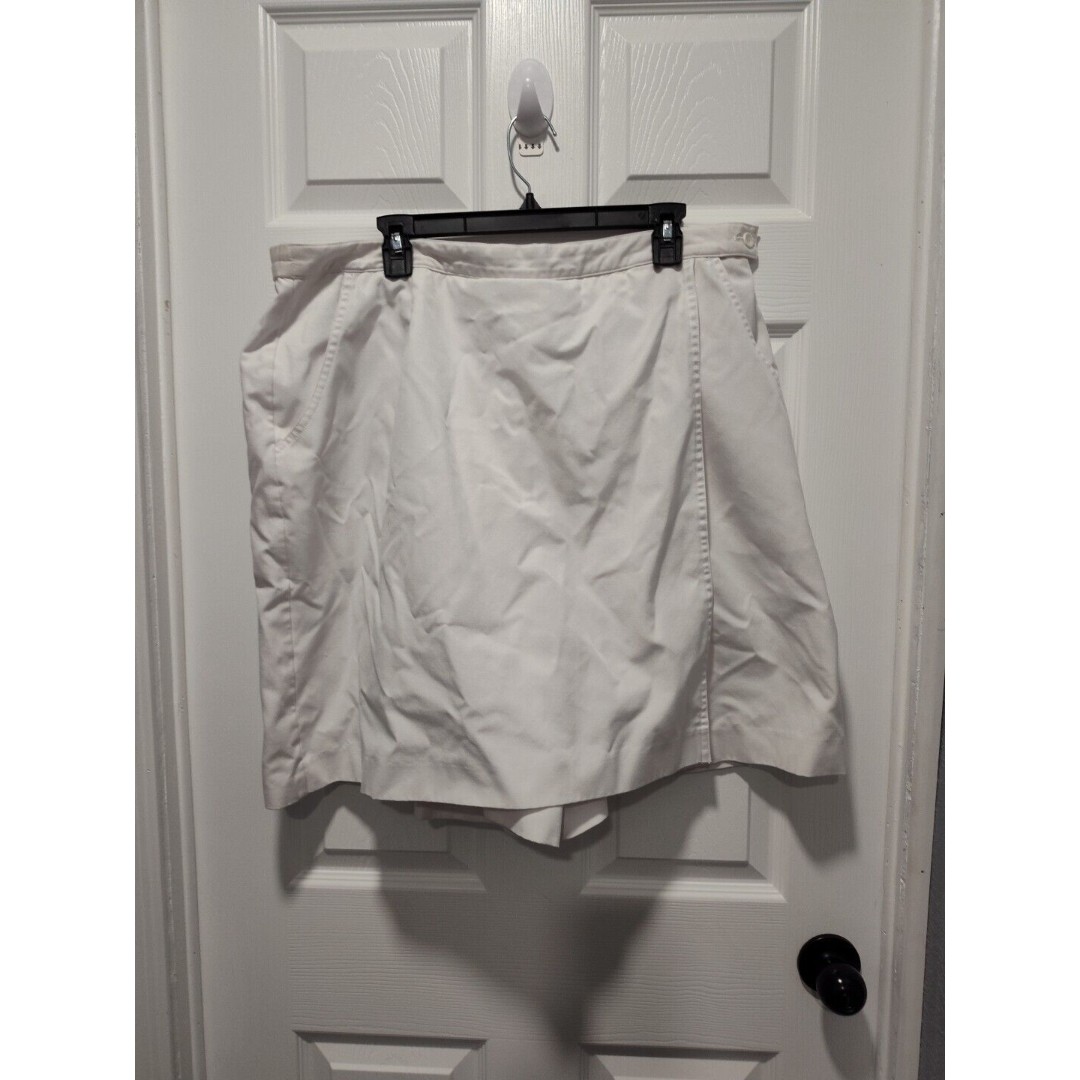 Vintage Koret Francisca Womens Skort Size 20W White Cotton Blend A Line Short