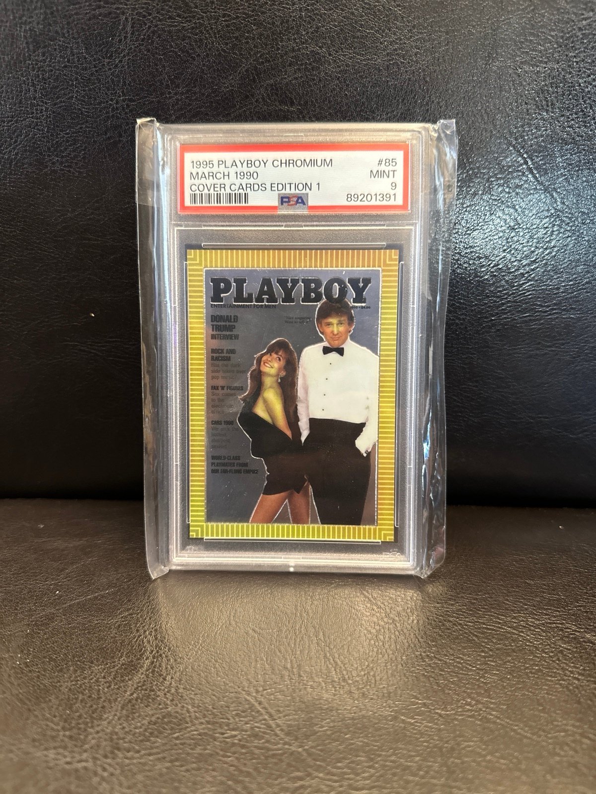 1995 Playboy Chromium Card #85 President Donald Trump Graded PSA 9 Mint Rare
