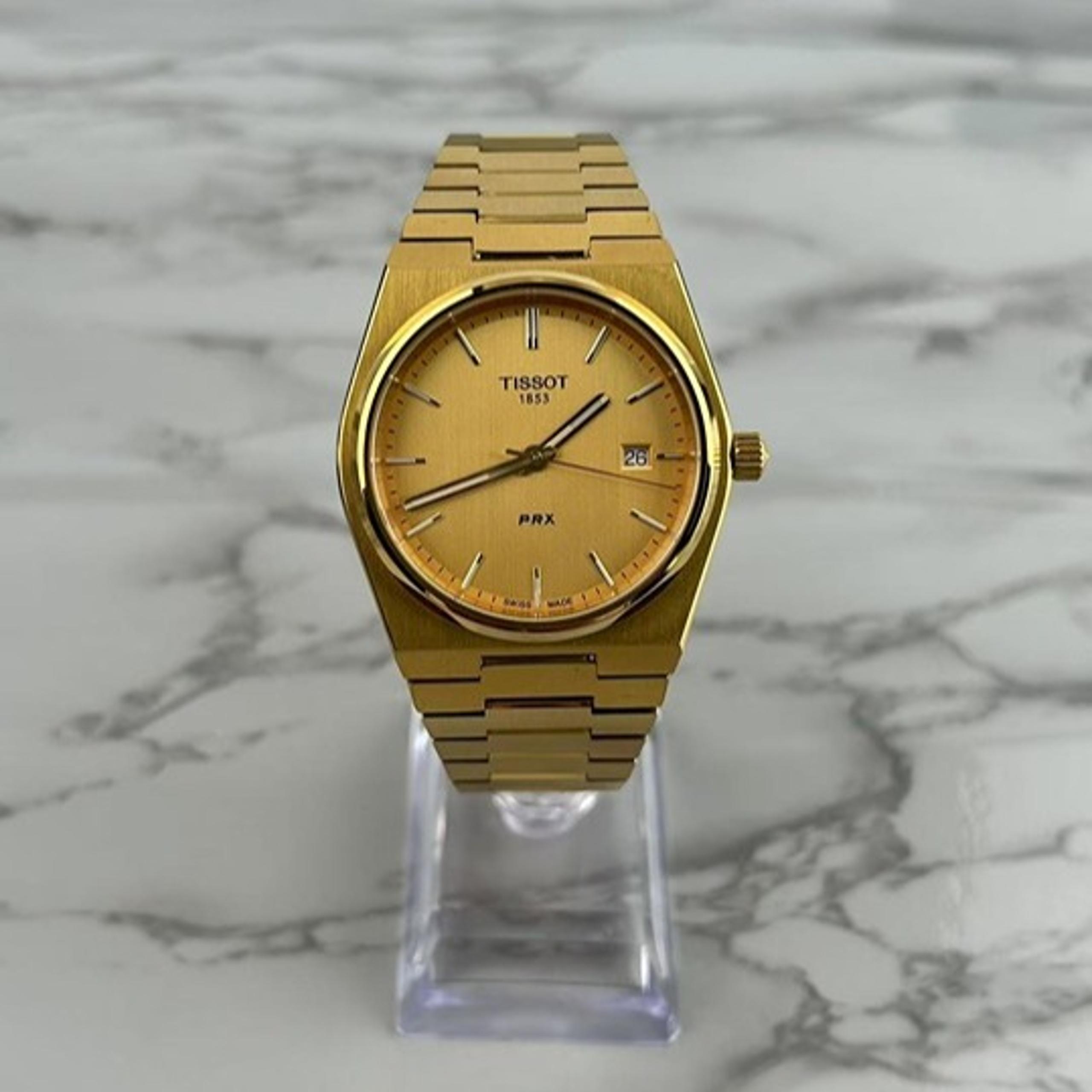 Tissot PRX 40mm Swiss Quartz Movement Men's Watch-Yellow Dial-T1374103302100