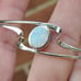 Vintage sterling silver opal cuff bracelet