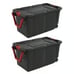Sterilite 40 Gallon Wheeled Industrial Tote Plastic, Black, Set of 22 Pcs NEW Ma