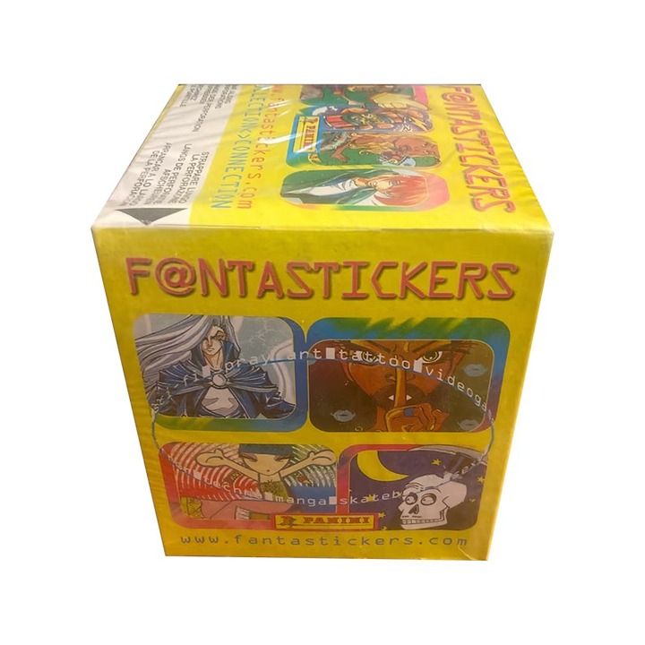 Factory sealed box of Fantastickers vintage collectable stickers.