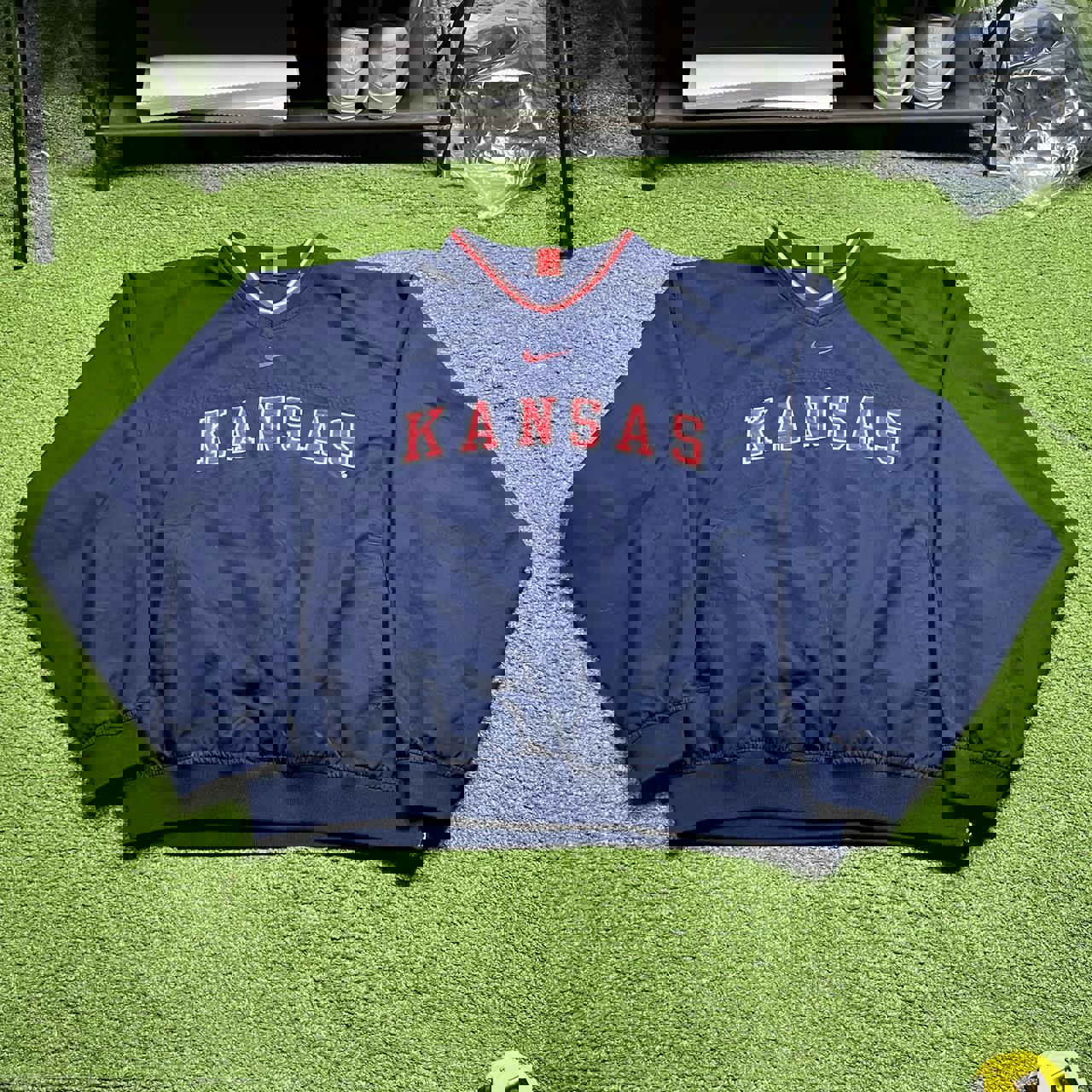 vintage university of kansas nike center swoosh windbreaker