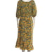 Saloni Grace Floral Off the Shoulder Yellow Midi Dress NWOT Size 6