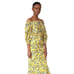 Saloni Grace Floral Off the Shoulder Yellow Midi Dress NWOT Size 6