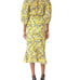 Saloni Grace Floral Off the Shoulder Yellow Midi Dress NWOT Size 6