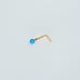 Ocean Blue opal Nose Piercing 20 guage Mark 14k Solid Gold NEW
