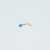 Ocean Blue opal Nose Piercing 20 guage Mark 14k Solid Gold NEW