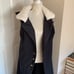 Long shoulder cloak with buttons and Sherpa collar
