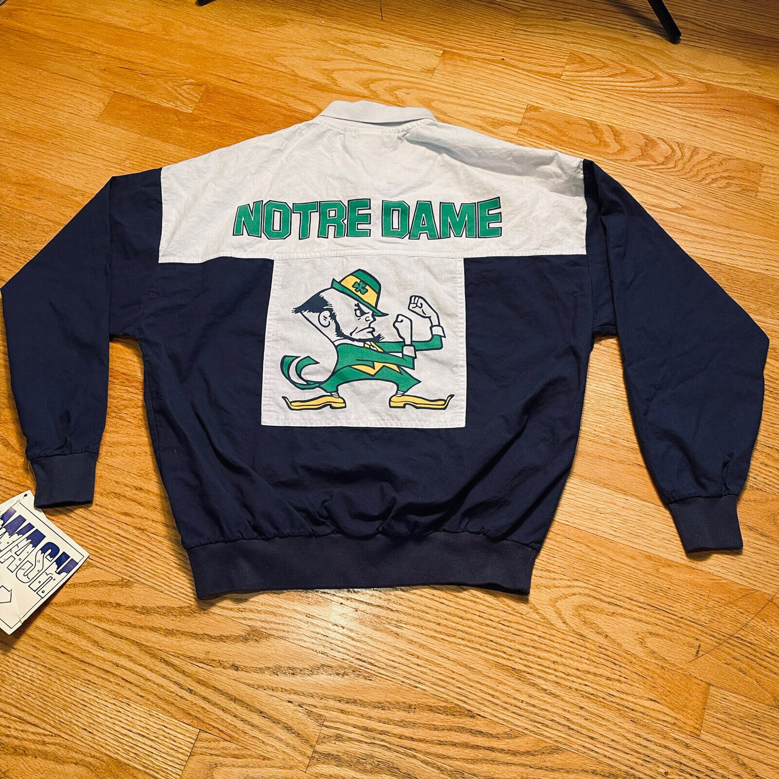Vintage Norte Dame Warmup Jacket Shirt College Concepts NCAA Size Large