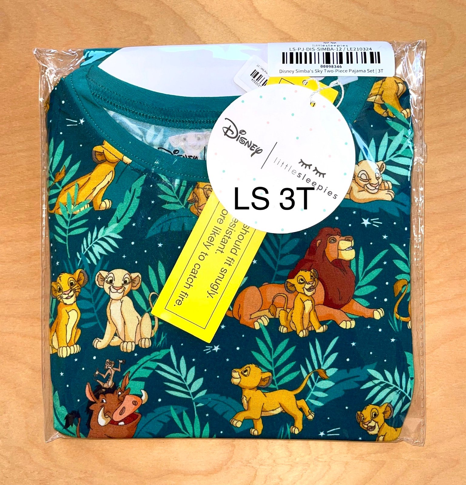 Little Sleepies Simba’s Sky 2-piece Long Sleeve PJ Set (3T) - NIB