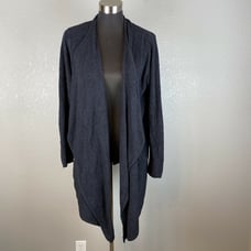 Barefoot Dreams Cozychic Lite Island Wrap Cardigan Sweater L XL Black Pockets