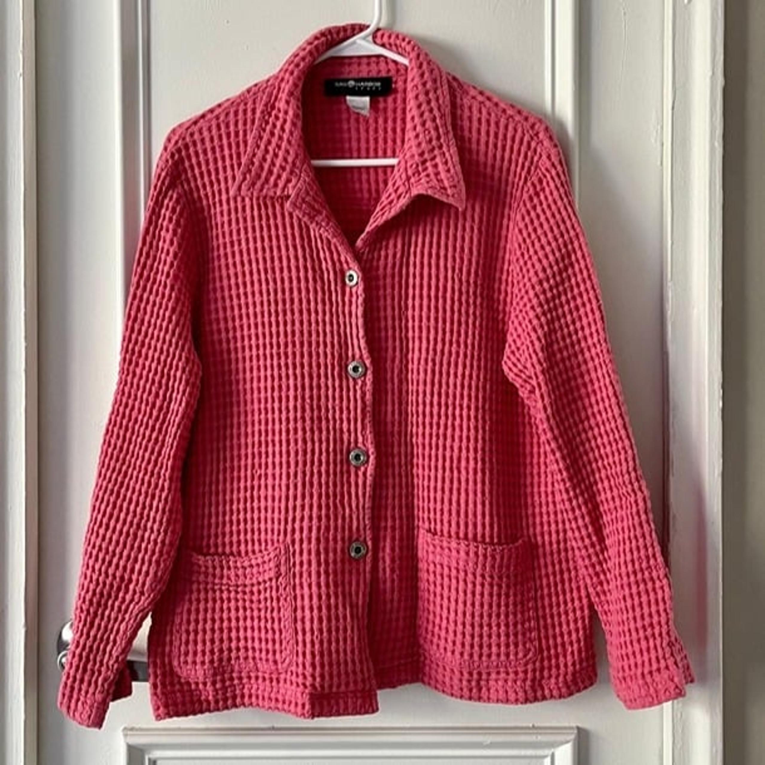 Sag Harbor Pink Button Front Jacket