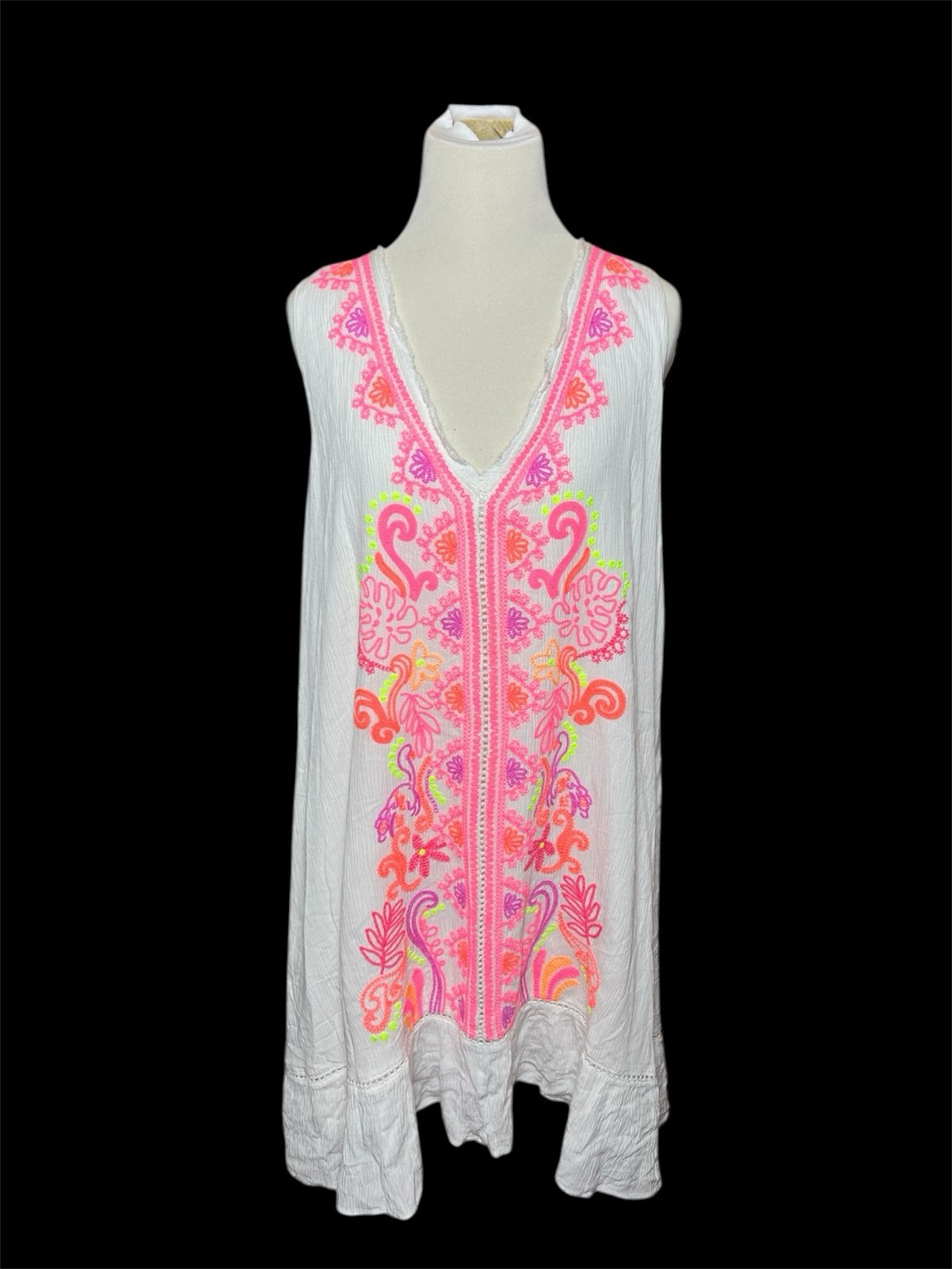 Lilly Pulitzer Thalia Tunic Sleeveless Swing Dress Embroidery in Size L New