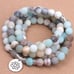 108 Mala Beads Natural Amazonite Gemstone Healing Bracelet -Balancing Necklace