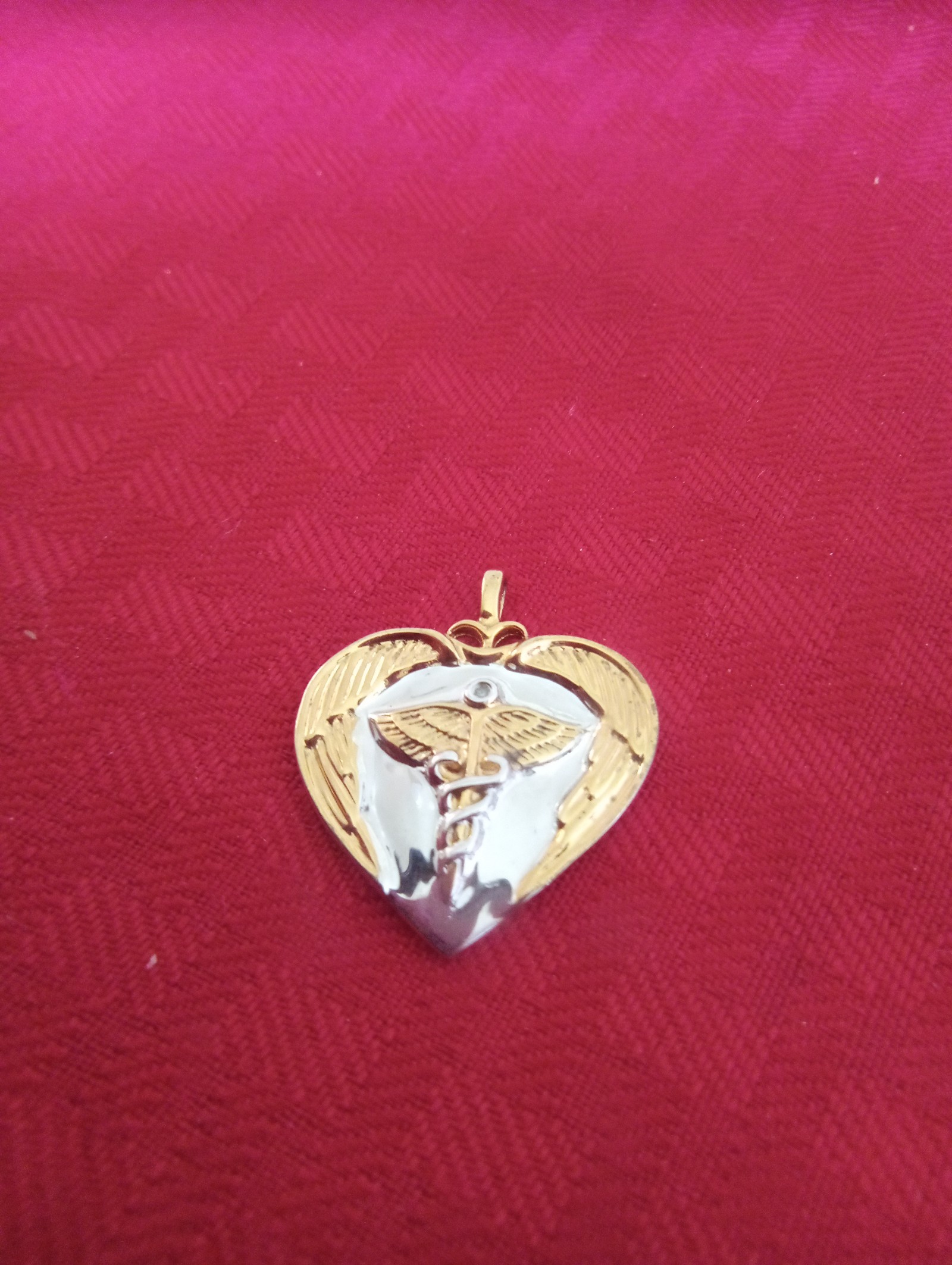 Gold Tone & Silver Medical Logo Pendant