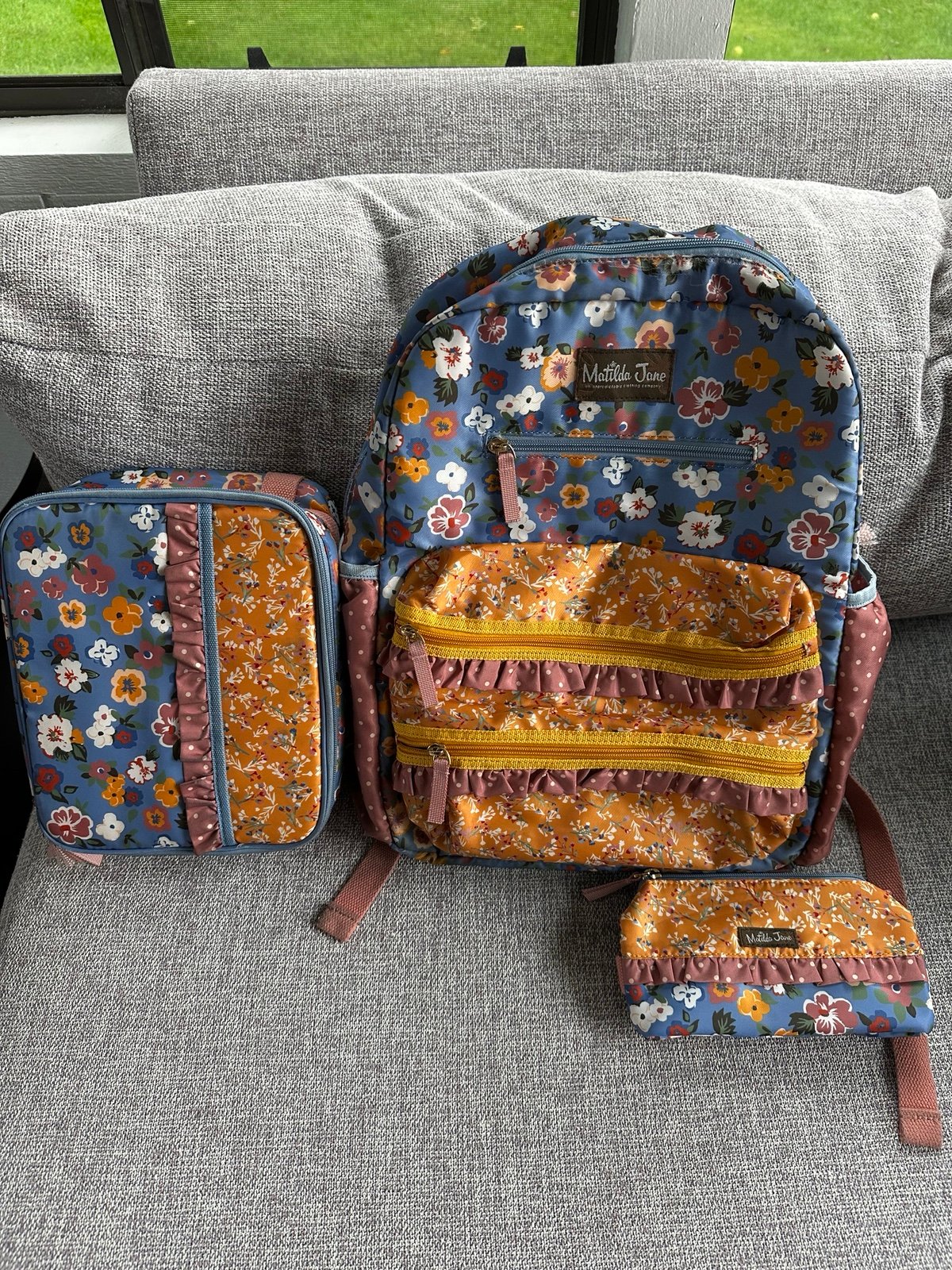 Matilda Jane backpack, lunchbox, pencil holder