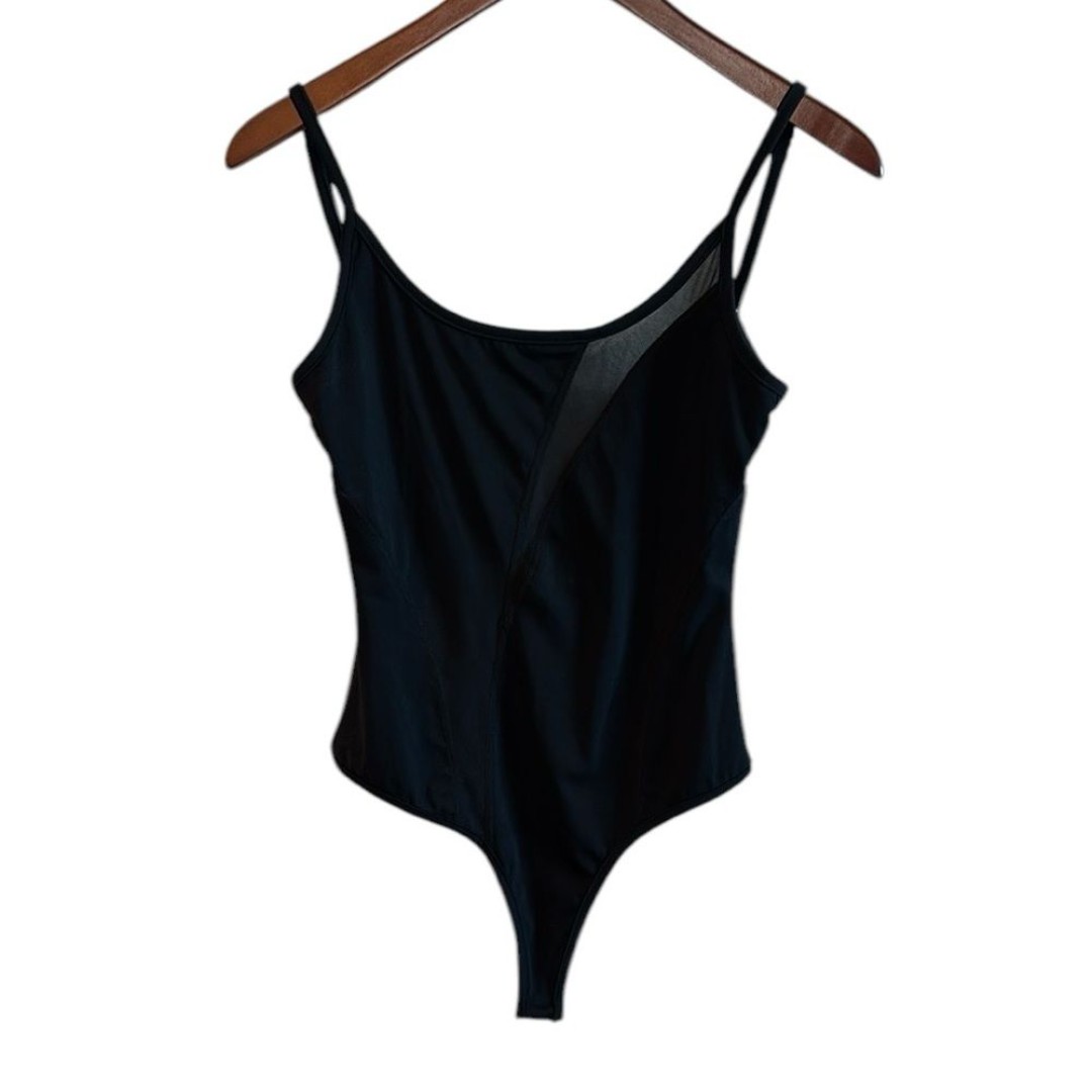 Buffbunny Collection Black Barre Bodysuit With Mesh Detail M