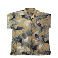 Tommy Bahama Mens Light Green Floral Hawaiian 100% Silk Button Up Shirt Size XL
